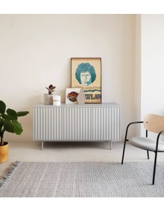 Aparador Teulat SIERRA 160x47, minimalista, MDF lacado cinza 2