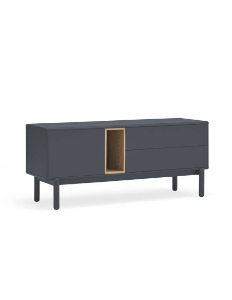 TEULAT MUEBLE TV CORVO 140x40, MDF lacado ANTRACITA OSCURO