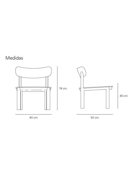 POLTRONA BAIXA DE TEULAT NARA, freixo