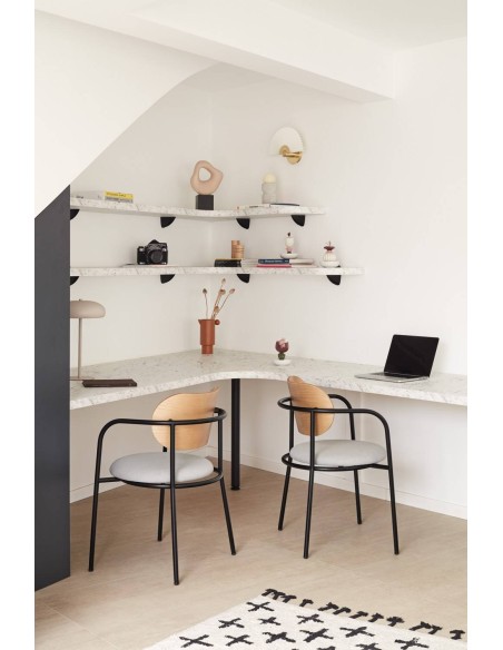 TEULAT SILLA ECLIPSE DE DISEÑO, ROBLE y tejido GRIS