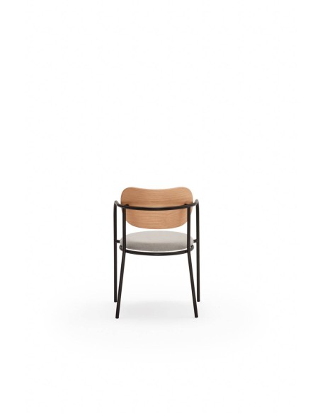 CADEIRA DE DESIGN TEULAT ECLIPSE, CARVALHO e tecido CINZENTO