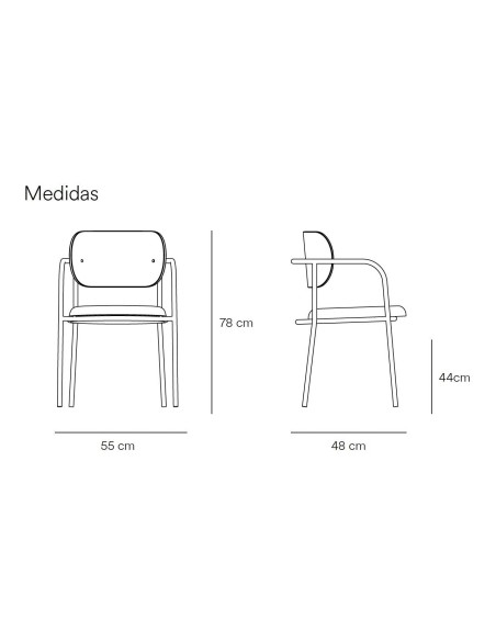 CADEIRA DE DESIGN TEULAT ECLIPSE, CARVALHO e tecido CINZENTO