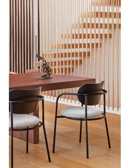 CADEIRA DE DESIGN TEULAT ECLIPSE COR PRETO/CINZA