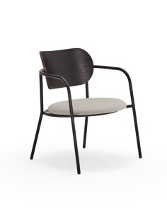 TEULAT BUTACA ECLIPSE DE DISEÑO, madera NEGRO y tela GRIS