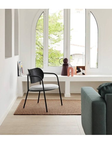 POLTRONA DESIGN TEULAT ECLIPSE, madeira PRETA e...