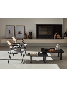 TEULAT BUTACA ECLIPSE DE DISEÑO madera NATURAL y tela GRIS 2