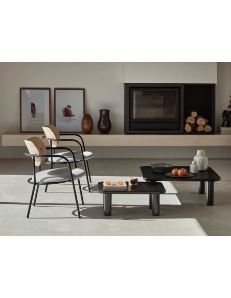 TEULAT BUTACA ECLIPSE DE DISEÑO madera NATURAL y tela GRIS