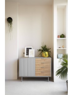 Aparador Teulat SIERRA 108x47, MDF lacado Cinza e... 2