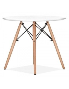 Mesa Tower 100, Base Madera, blanco 2