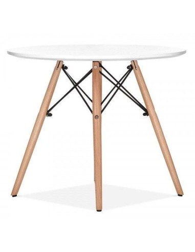 Mesa de diseño TOWER 100, base madera, sobre lacado