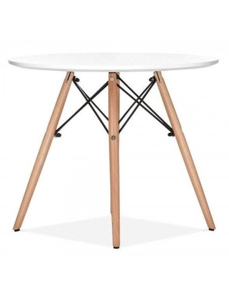 Mesa de diseño TOWER 100, base madera, sobre lacado