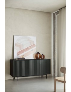 Teulat APARADOR SIERRA 160x47, minimalista, MDF lacado negro 2