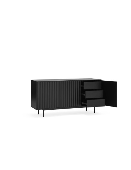 Teulat APARADOR SIERRA 160x47, minimalista, MDF lacado negro