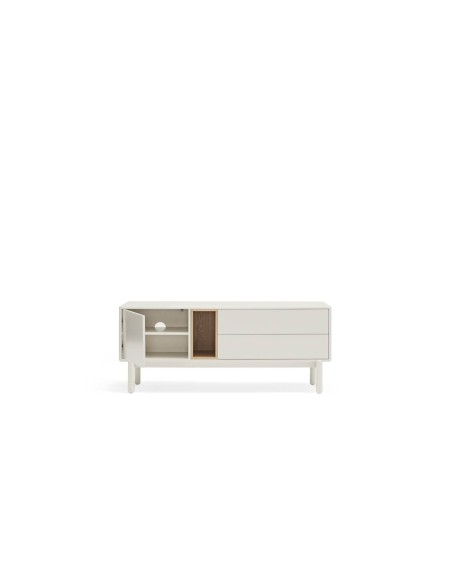 Móvel de TV TEULAT CORVO 140x40, MDF lacado CREME