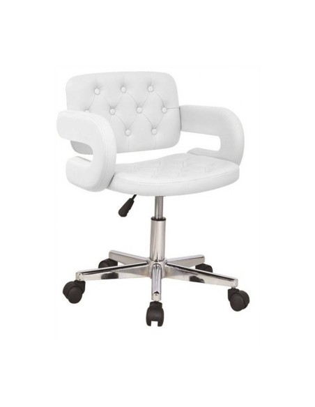 Cadeira escritório Design Belle Epoque, similpele branca Cadeira escritório Design Belle Epoque, similpele branca