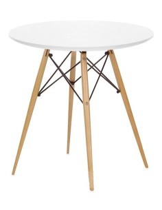 Mesa TOWER 80 para cocina de diseño, blanco, Haya 2