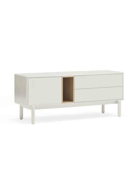 Móvel de TV TEULAT CORVO 140x40, MDF lacado CREME