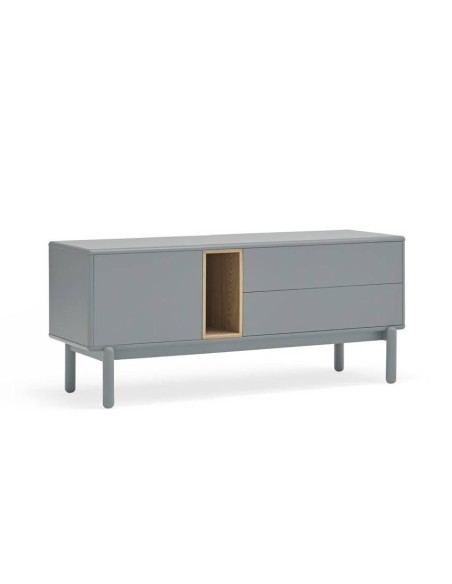 TEULAT MUEBLE TV CORVO 140x40, MDF lacado GRIS PERLA