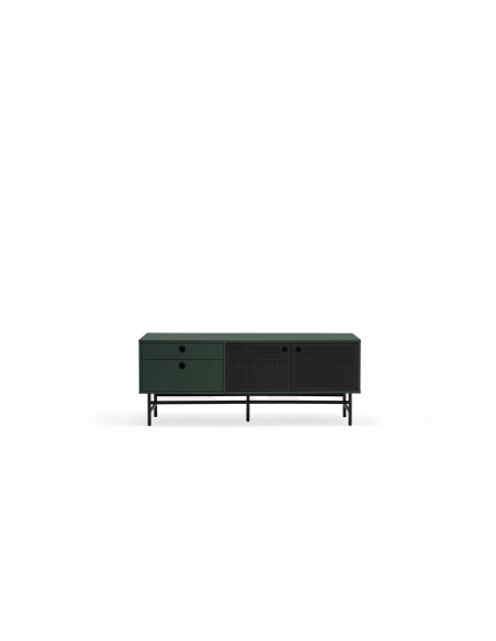 TEULAT MUEBLE TV PUNTO 140x40, DM lacado verde y metal negro