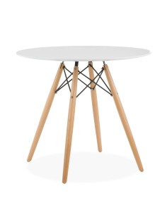 Mesa TOWER 80 para cocina de diseño, blanco, Haya