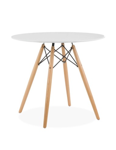 Mesa TOWER 80 para cozinha de design, branco, faia