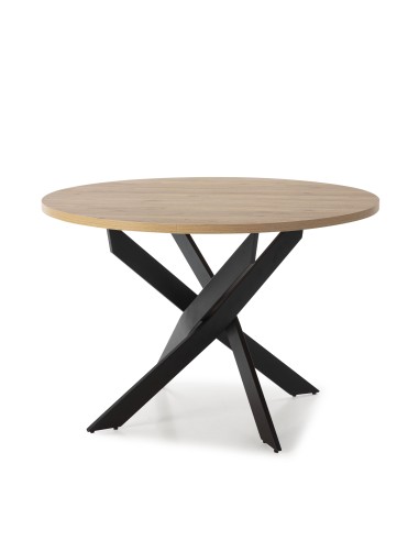 MESA REDONDA THER 120, tapa melamina roble  y...