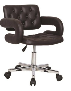 Silla Oficina diseño Belle Epoque, similpiel negra 2