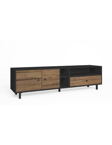 MUEBLE TV ROALD 180 x 40 cm, melamina color BOCAMINA y NOGAL