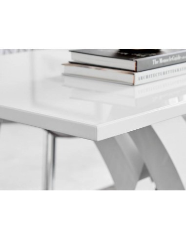 Mesa PATRI, base inox, tampo lacado branco...