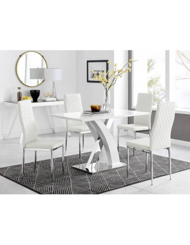 Mesa PATRI, base inox, tampo lacado branco...