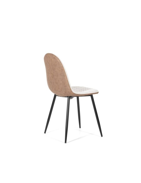 SILLA DE DISEÑO SAIDI, tejido combinada Blanco y marrón.
