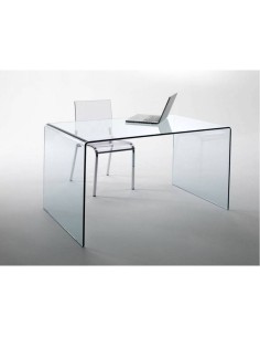 Mesa de escritório de design minimalista BURANO 125x70 Vidro Transparente 2