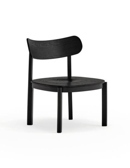 TEULAT BUTACA BAJA DE DISEÑO NARA, fresno acabado negro