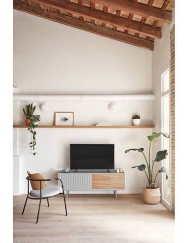 TEULAT Mueble TV Sierra 140x40, GRIS CLARO y...