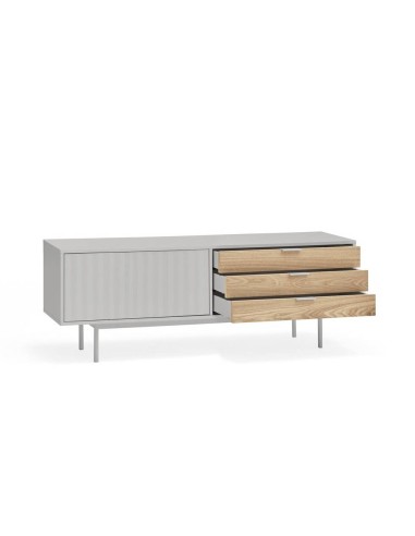 TEULAT Mueble TV Sierra 140x40, GRIS CLARO y...