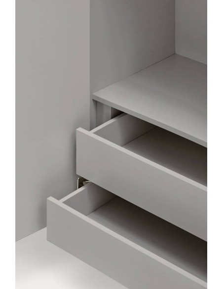 Teulat Aparador alto de diseño SIERRA 130 x 97, lacado en gris claro.