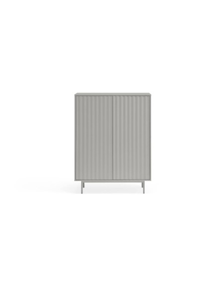 Teulat Aparador alto de design Sierra lacado a cinza claro.