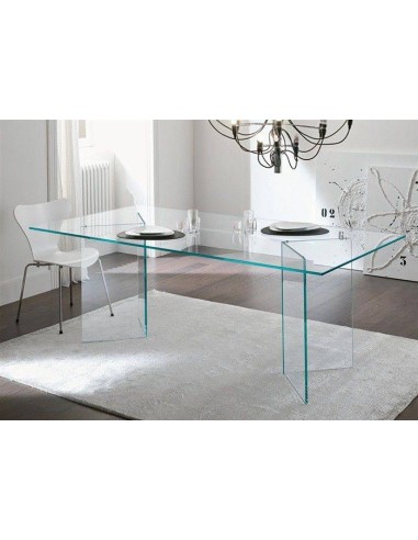 Mesa BURANO Otis sala de Jantar 180x90 Vidro Transparente