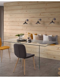 Mesa BURANO Comedor 180x90 Cristal Transparente 2