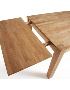 Mesa extensible Indra 120 (200) x 75, madera maciza de... 2