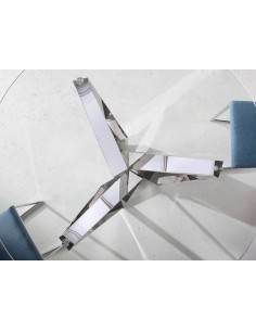 Mesa de jantar Rei 150 cm vidro e aço cromado. 2