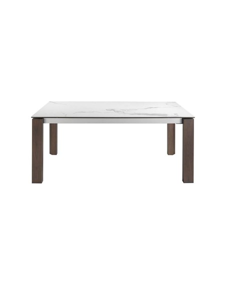 Angel Cerdá 1095, mesa extensível 180/235 x 90 cm. Porcelana e madeira de nogueira