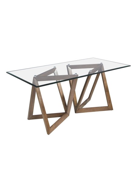 Angel Cerdá mesa 1102 de comedor ,180 X 90 cm, madera nogal y cristal