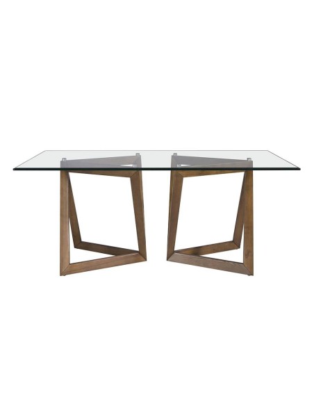 Angel Cerdá mesa 1102 de comedor ,180 X 90 cm, madera nogal y cristal