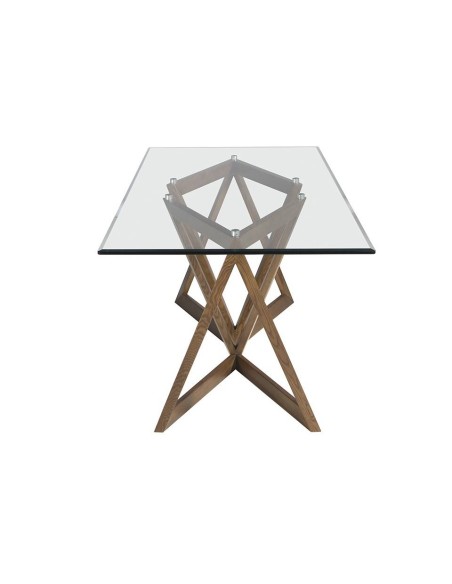 Angel Cerdá mesa 1102 de comedor ,180 X 90 cm, madera nogal y cristal