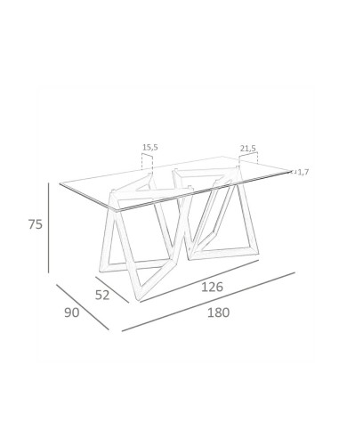 Angel Cerdá mesa 1102 de comedor ,180 X 90 cm,...