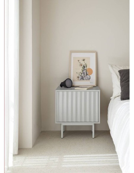 Mesa de cabeceira TEULAT SIERRA 48x35 lacado CINZA