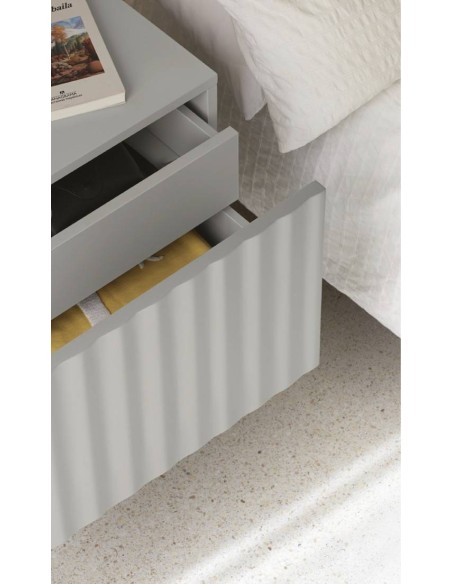 Mesa de cabeceira TEULAT SIERRA 48x35 lacado CINZA