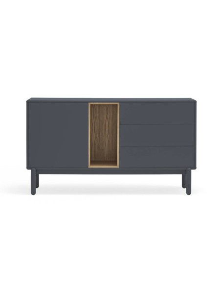 Aparador de design TEULAT CORVO 140x40, ANTRACITE CINZA.