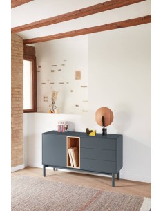 Aparador de design TEULAT CORVO 140x40, ANTRACITE CINZA. 2